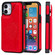iPhone 12 mini Cat Tree Embossing Pattern Shockproof Protective Case with Card Slots & Photo Frame & Holder - Red