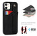 iPhone 12 mini Crazy Horse Texture Shockproof TPU + PU Leather Case with Card Slot & Wrist Strap Holder - Black