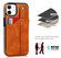 iPhone 12 mini Crazy Horse Texture Shockproof TPU + PU Leather Case with Card Slot & Wrist Strap Holder - Yellow