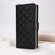iPhone 12 mini Crossbody Rhombic Zipper Tower Buckle Leather Phone Case with Lanyard - Black