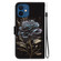 iPhone 12 mini Crystal Texture Colored Drawing Leather Phone Case - Black Rose
