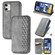 iPhone 12 mini Cubic Grid Pressed Horizontal Flip Magnetic PU Leather Case with Holder & Card Slots & Wallet - Grey