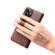iPhone 12 mini Denior Oil Wax Cowhide DK Magnetic Button Leather Phone Case - Brown