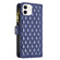 iPhone 12 mini Diamond Lattice Zipper Wallet Leather Flip Phone Case - Blue