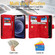 iPhone 12 mini Dream 9-Card Zipper Wallet RFID Leather Phone Case with Lanyard - Red