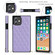 iPhone 12 mini Elegant Rhombic Pattern Microfiber Leather +TPU Shockproof Case with Crossbody Strap Chain - Purple