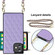 iPhone 12 mini Elegant Rhombic Pattern Microfiber Leather +TPU Shockproof Case with Crossbody Strap Chain - Purple