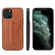 iPhone 12 mini Fierre Shann Full Coverage Protective Leather Case with Holder & Card Slot - Brown