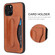 iPhone 12 mini Fierre Shann Full Coverage Protective Leather Case with Holder & Card Slot - Brown