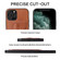 iPhone 12 mini Fierre Shann Full Coverage Protective Leather Case with Holder & Card Slot - Brown