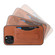 iPhone 12 mini Fierre Shann Full Coverage Protective Leather Case with Holder & Card Slot - Brown