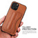 iPhone 12 mini Fierre Shann Full Coverage Protective Leather Case with Holder & Card Slot - Brown