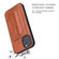 iPhone 12 mini Fierre Shann Full Coverage Protective Leather Case with Holder & Card Slot - Brown