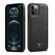 iPhone 12 mini Fierre Shann Leather Texture Phone Back Cover Case - Ox Tendon Black