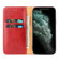 iPhone 12 mini Fierre Shann PU Genuine Leather Texture Horizontal Flip Leather Case with Holder & Card Slots & Wallet - Red