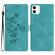 iPhone 12 mini Flower Butterfly Embossing Pattern Leather Phone Case - Sky Blue