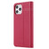 iPhone 12 mini GEBEI Top-grain Leather Horizontal Flip Protective Case with Holder & Card Slots - Rose Red