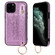 iPhone 12 mini Glitter Powder PU+TPU Shockproof Protective Case with Holder & Card Slots & Wrist Strap - Purple