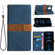 iPhone 12 mini Grid Stitching Leather Phone Case with Lanyard - Blue