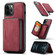 iPhone 12 mini JEEHOOD Magnetic Zipper Horizontal Flip Leather Case with Holder & Card Slot & Wallet - Red