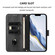 iPhone 12 mini Line Splicing Buckle Retro Leather Phone Case - Black