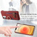 iPhone 12 mini Litchi Leather Oil Edge Ring Card Back Phone Case - Red