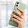 iPhone 12 mini Litchi Leather Oil Edge Ring Card Back Phone Case - Tea Green