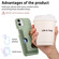 iPhone 12 mini Litchi Leather Oil Edge Ring Card Back Phone Case - Tea Green