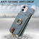 iPhone 12 mini Litchi Leather Oil Edge Ring Zipper Wallet Back Phone Case - Light Blue