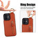iPhone 12 mini Litchi Texture Zipper Double Buckle Card Bag Phone Case - Brown