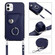 iPhone 12 mini Organ Card Bag Ring Holder Phone Case with Long Lanyard - Blue