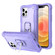 iPhone 12 mini PC + Rubber 3-layers Shockproof Protective Case with Rotating Holder - Purple