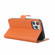 iPhone 12 mini Plain Texture Cowhide Leather Horizontal Flip Case with Magnetic Clasp & Holder & Card Slots & Wallet - Orange