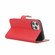 iPhone 12 mini Plain Texture Cowhide Leather Horizontal Flip Case with Magnetic Clasp & Holder & Card Slots & Wallet - Red