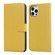 iPhone 12 mini Plain Texture Cowhide Leather Horizontal Flip Case with Magnetic Clasp & Holder & Card Slots & Wallet - Yellow