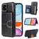 iPhone 12 mini PU + TPU + PC Shockproof Back Cover Case with Card Slot & Holder - Black