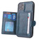 iPhone 12 mini PU + TPU + PC Shockproof Back Cover Case with Card Slot & Holder - Blue