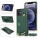 iPhone 12 mini PU+TPU Shockproof Protective Case with Crossbody Lanyard & Holder & Card Slot & Wrist Strap - Green
