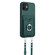 iPhone 12 mini R20 Crossbody Rope Ring Card Holder Phone Case - Green