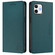 iPhone 12 mini RC01 Dual-Folded Magnetic Suction RFID Leather Phone Case - Dark Green