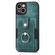 iPhone 12 mini Retro Skin-feel Ring Card Wallet Phone Case - Green