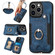 iPhone 12 mini Retro Skin-feel Ring Multi-card Wallet Phone Case - Blue