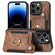 iPhone 12 mini Retro Skin-feel Ring Multi-card Wallet Phone Case - Brown