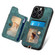 iPhone 12 mini Retro Skin-feel Ring Multi-card Wallet Phone Case - Green