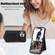 iPhone 12 mini Rhombic Texture RFID Phone Case with Lanyard & Mirror - Black