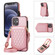 iPhone 12 mini Rhombic Texture RFID Phone Case with Lanyard & Mirror - Rose Gold