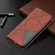 iPhone 12 mini Rhombus Texture Horizontal Flip Magnetic Leather Case with Holder & Card Slots - Brown