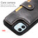 iPhone 12 mini Shockproof Horizontal Flip Protective Case with Holder & Card Slots & Wallet & Photo Frame & Short Lanyard - Coffee