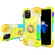 iPhone 12 mini Shockproof Silicone + PC Protective Case with Dual-Ring Holder - Colorful Yellow Green