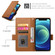 iPhone 12 mini Side Buckle Magnetic Frosted Leather Phone Case - Brown